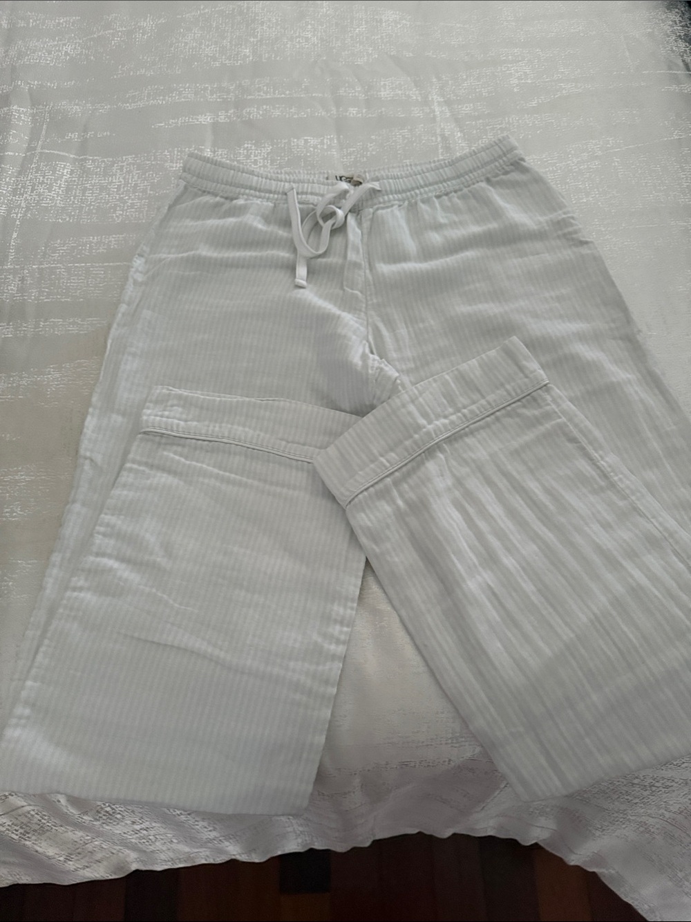 UGG women White Drawstring pajama pants